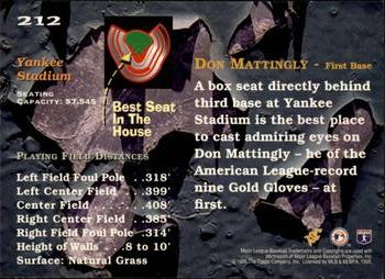 1995 Stadium Club - Members Only #212 Don Mattingly Back