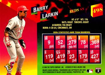 1995 Stadium Club - Members Only #498 Barry Larkin Back