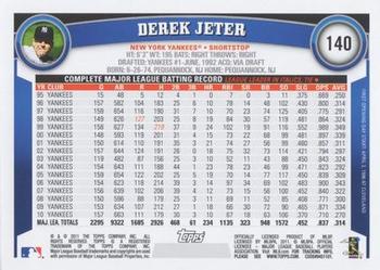 2011 Topps Opening Day #140 Derek Jeter Back