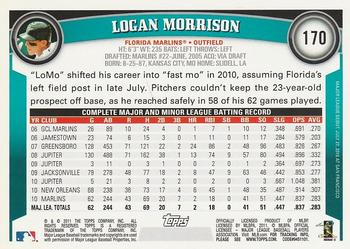 2011 Topps Opening Day #170 Logan Morrison Back