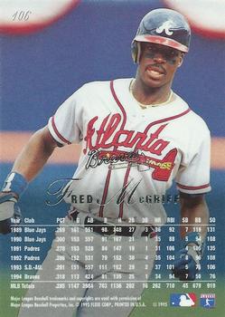 1995 Flair #106 Fred McGriff Back