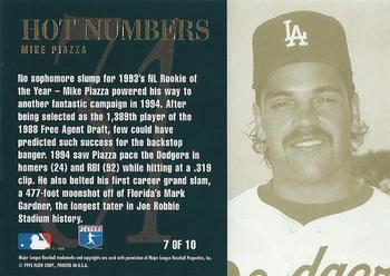 1995 Flair - Hot Numbers #7 Mike Piazza Back