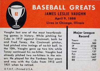 1961 Fleer Baseball Greats (F418-3) #82 Jim Vaughn Back