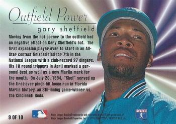 1995 Flair - Outfield Power #9 Gary Sheffield Back