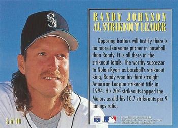 1995 Fleer - League Leaders #5 Randy Johnson Back