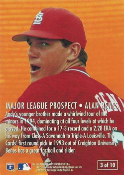 1995 Fleer - Major League Prospects #3 Alan Benes Back