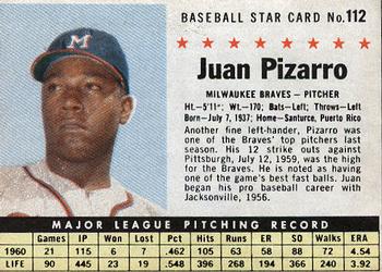 1961 Post Cereal (F278-33) #112 Juan Pizarro Front