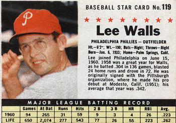 1961 Post Cereal (F278-33) #119 Lee Walls Front