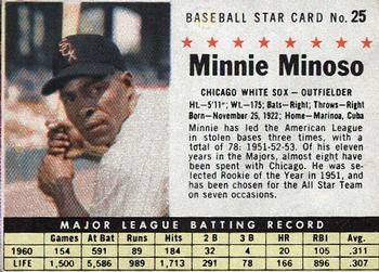 1961 Post Cereal (F278-33) #25 Minnie Minoso Front