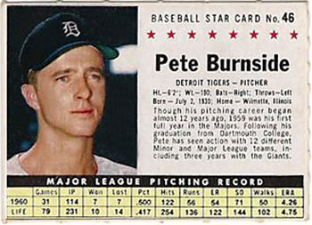 1961 Post Cereal (F278-33) #46 Pete Burnside Front
