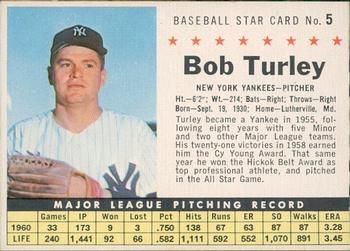 1961 Post Cereal (F278-33) #5 Bob Turley Front