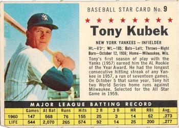 1961 Post Cereal (F278-33) #9 Tony Kubek Front