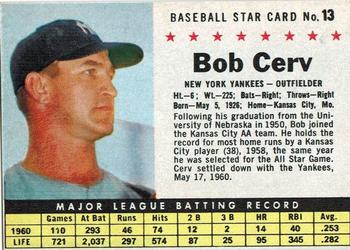 1961 Post Cereal (F278-33) #13 Bob Cerv Front