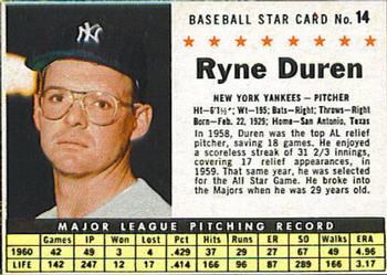 1961 Post Cereal (F278-33) #14 Ryne Duren Front