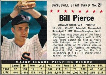 1961 Post Cereal (F278-33) #21 Bill Pierce Front