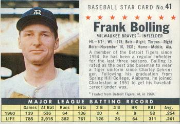 1961 Post Cereal (F278-33) #41 Frank Bolling Front