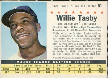 1961 Post Cereal (F278-33) #51 Willie Tasby Front