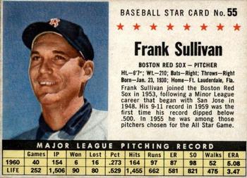 1961 Post Cereal (F278-33) #55 Frank Sullivan Front