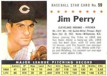 1961 Post Cereal (F278-33) #59 Jim Perry Front