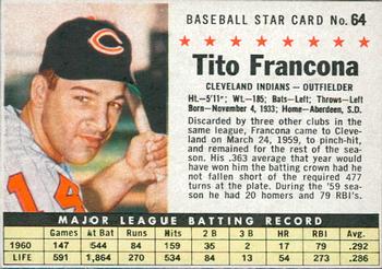1961 Post Cereal (F278-33) #64 Tito Francona Front