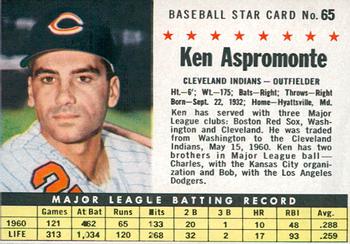 1961 Post Cereal (F278-33) #65 Ken Aspromonte Front