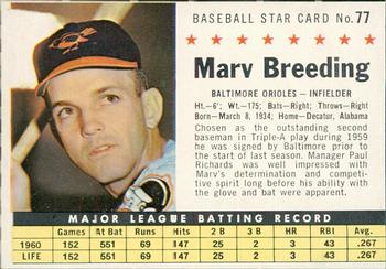 1961 Post Cereal (F278-33) #77 Marv Breeding Front