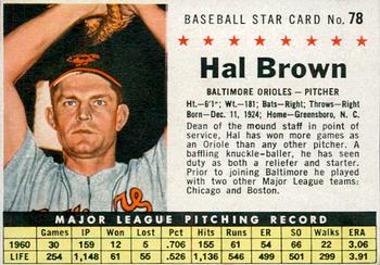 1961 Post Cereal (F278-33) #78 Hal Brown Front