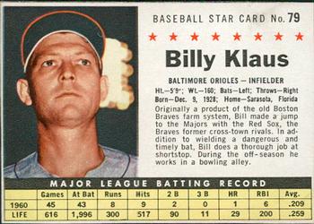 1961 Post Cereal (F278-33) #79 Billy Klaus Front