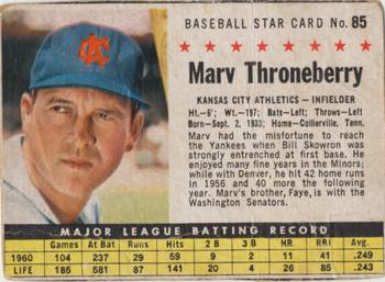 1961 Post Cereal (F278-33) #85 Marv Throneberry Front