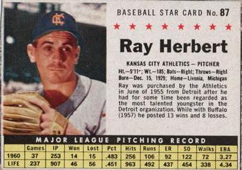 1961 Post Cereal (F278-33) #87 Ray Herbert Front