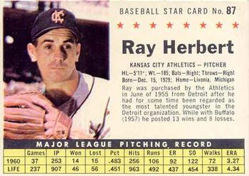 1961 Post Cereal (F278-33) #87 Ray Herbert Front