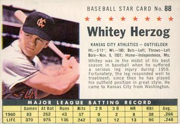 whitey herzog baseball card