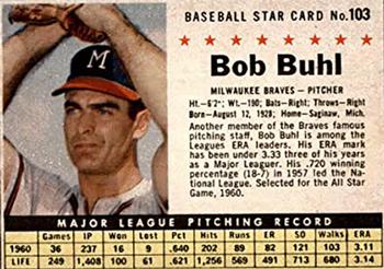 1961 Post Cereal (F278-33) #103 Bob Buhl Front