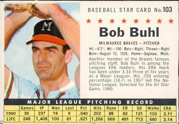 1961 Post Cereal (F278-33) #103 Bob Buhl Front