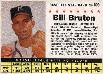 1961 Post Cereal (F278-33) #109 Bill Bruton Front