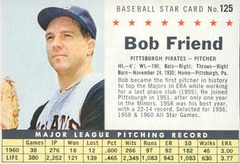 1961 Post Cereal (F278-33) #125 Bob Friend Front