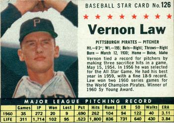 1961 Post Cereal (F278-33) #126 Vernon Law Front