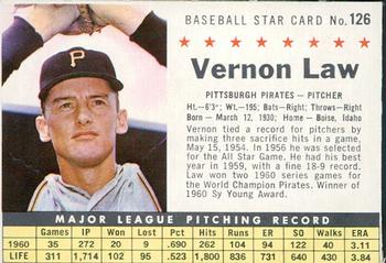 1961 Post Cereal (F278-33) #126 Vernon Law Front