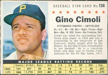 1961 Post Cereal (F278-33) #136 Gino Cimoli Front