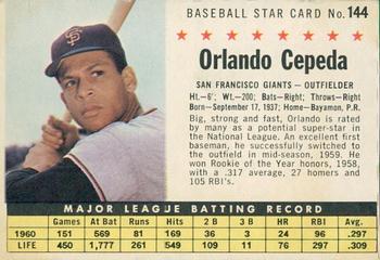 1961 Post Cereal (F278-33) #144 Orlando Cepeda Front