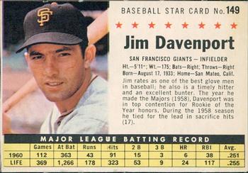 1961 Post Cereal (F278-33) #149 Jim Davenport Front