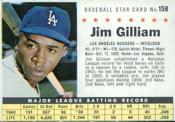 1961 Post Cereal (F278-33) #158 Jim Gilliam Front