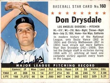 1961 Post Cereal (F278-33) #160 Don Drysdale Front