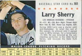 1961 Post Cereal (F278-33) #161 Larry Sherry Front