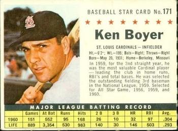 1961 Post Cereal (F278-33) #171 Ken Boyer Front