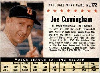 1961 Post Cereal (F278-33) #172 Joe Cunningham Front