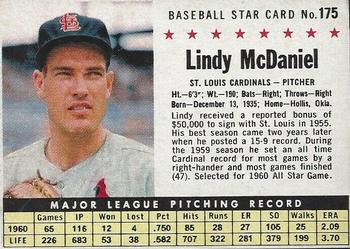 1961 Post Cereal (F278-33) #175 Lindy McDaniel Front