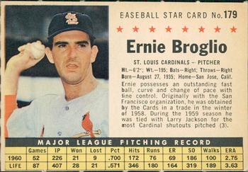 1961 Post Cereal (F278-33) #179 Ernie Broglio Front
