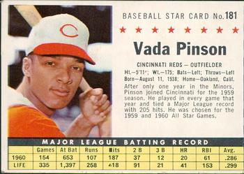 1961 Post Cereal (F278-33) #181 Vada Pinson Front