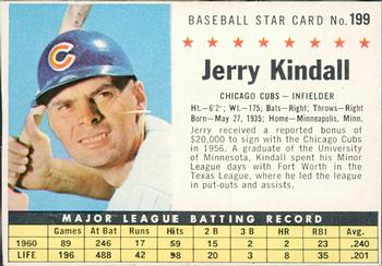 1961 Post Cereal (F278-33) #199 Jerry Kindall Front